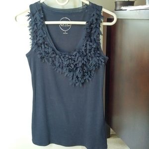 Like New Inc Navy Embellished Tank Top